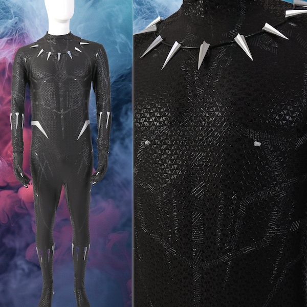 Made to Order Black Panther Suit Costume with Gloves,Men's SuperHero Cosplay Costume