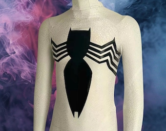 Body de cosplay personalizado, traje de simbionte anti-veneno con careta.