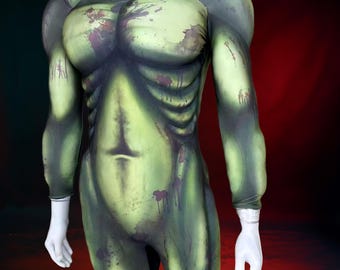 Mutant Muscle Bodysuit,Green Monster Costume ,Halloween Cosplay,Custom Size Option