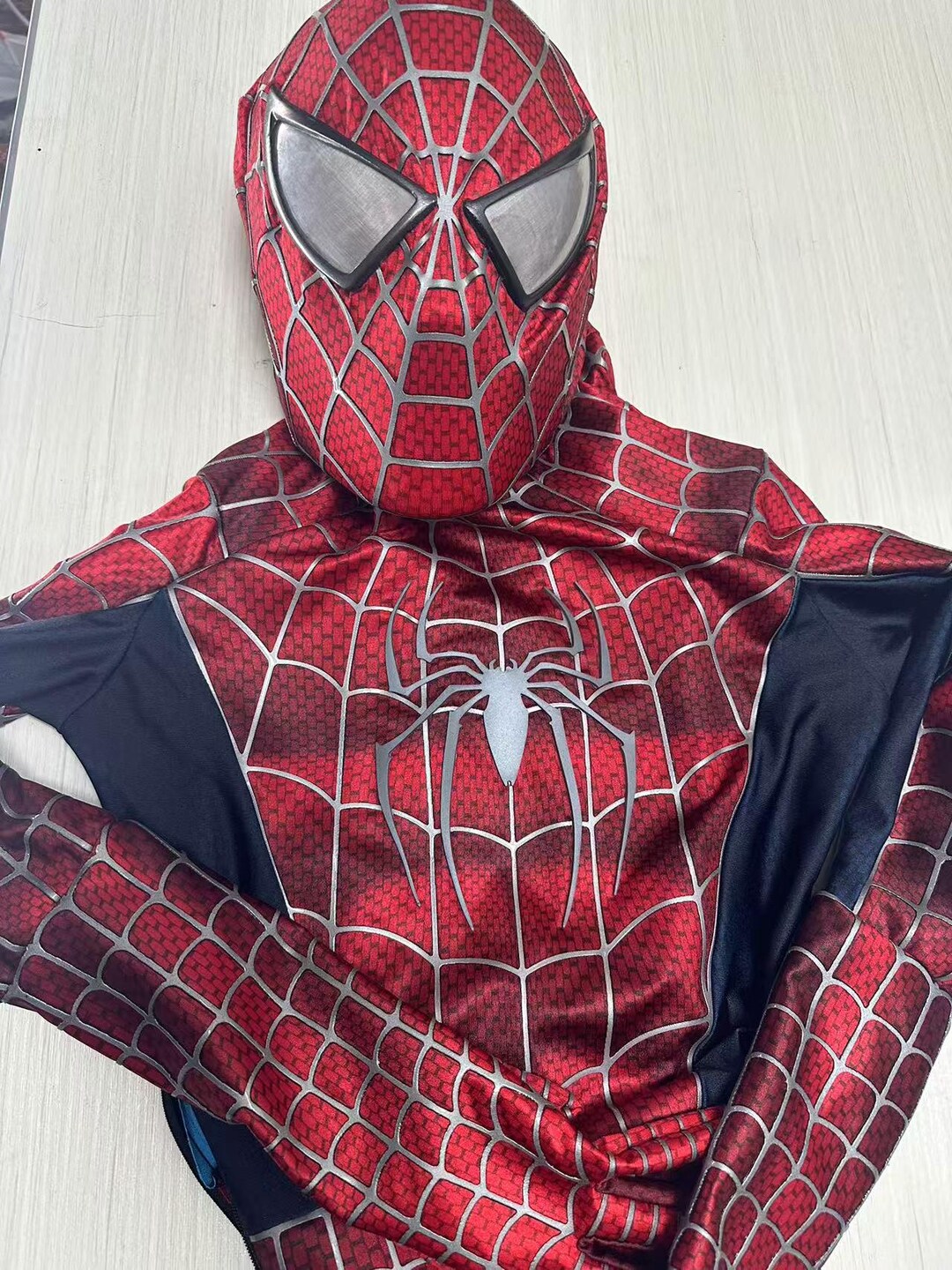Buy Red Tobey Maguire Spider man Cosplay Costume Set Silkscreen 3D 