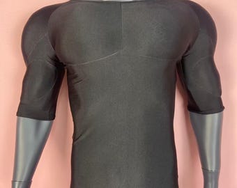 3D Sculpted Muscle Suit: Black Padded Cosplay Costume - Custom Fit