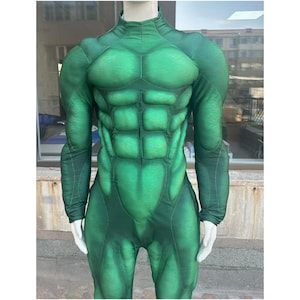 Dark Green Muscle Suit,Comic Con Cosplay Muscle Suit Costume,Muscle Padded Suit,Costom Cosplay Muscle Suit,Strength Muscle Bodysuit,Jumpsuit