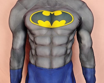 Custom Muscle Suit: Gray Cosplay Costume, Halloween Party, Adult Power Suit