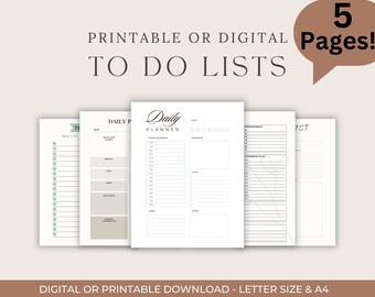 Daily to do list printable, to do list, daily checklist, Digital to do list