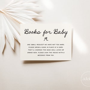 de Carte de voeux livres pour bébé avec noeud | Modifier sur Canvas | Téléchargement numérique | Insert lunatique pour baby shower | Non sexiste | Minimaliste | E1