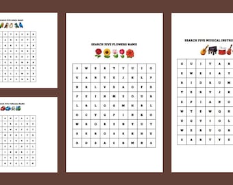Wortsuchrätsel für Kinder - Druckbare Arbeitsblätter für Kinder (PDF-Muster) --- Vatertagsverkauf