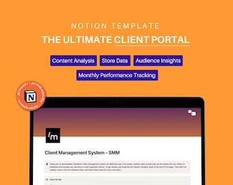 The Ultimate Notion Client Portal System | Social Media Managers | Better Organization | Client Management | Digital Planner