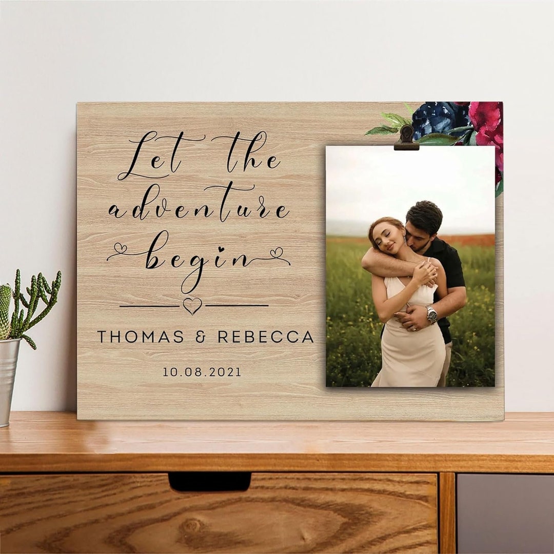 Let the Adventure Begin Wooden Clipboard, Custom Name Picture Frame