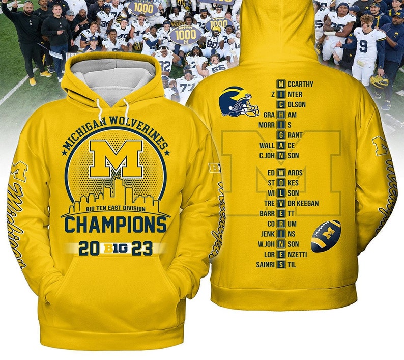 Michigan Wolverines Hoodie Sweater, 2024 Rose Bowl Champions Sweatshirt ...