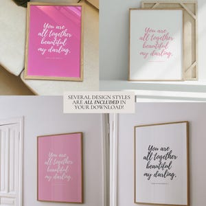 Pink Bible Verse Wall Art: Trendy Christian Dorm Decor (Digital Download)