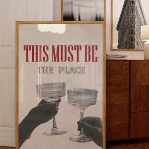 「This Must Be The Place」プリント、バーカート風レトロトレンドウォールアート、寮のアパートの装飾、バーカートの装飾、「The Place」プリント、アパートのウォールアート