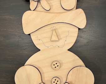 Unfinished Wood Scarecrow Kit, DIY Shelf Sitter