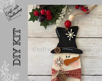 Brrr Primitive Snowman DIY ornament kit #219