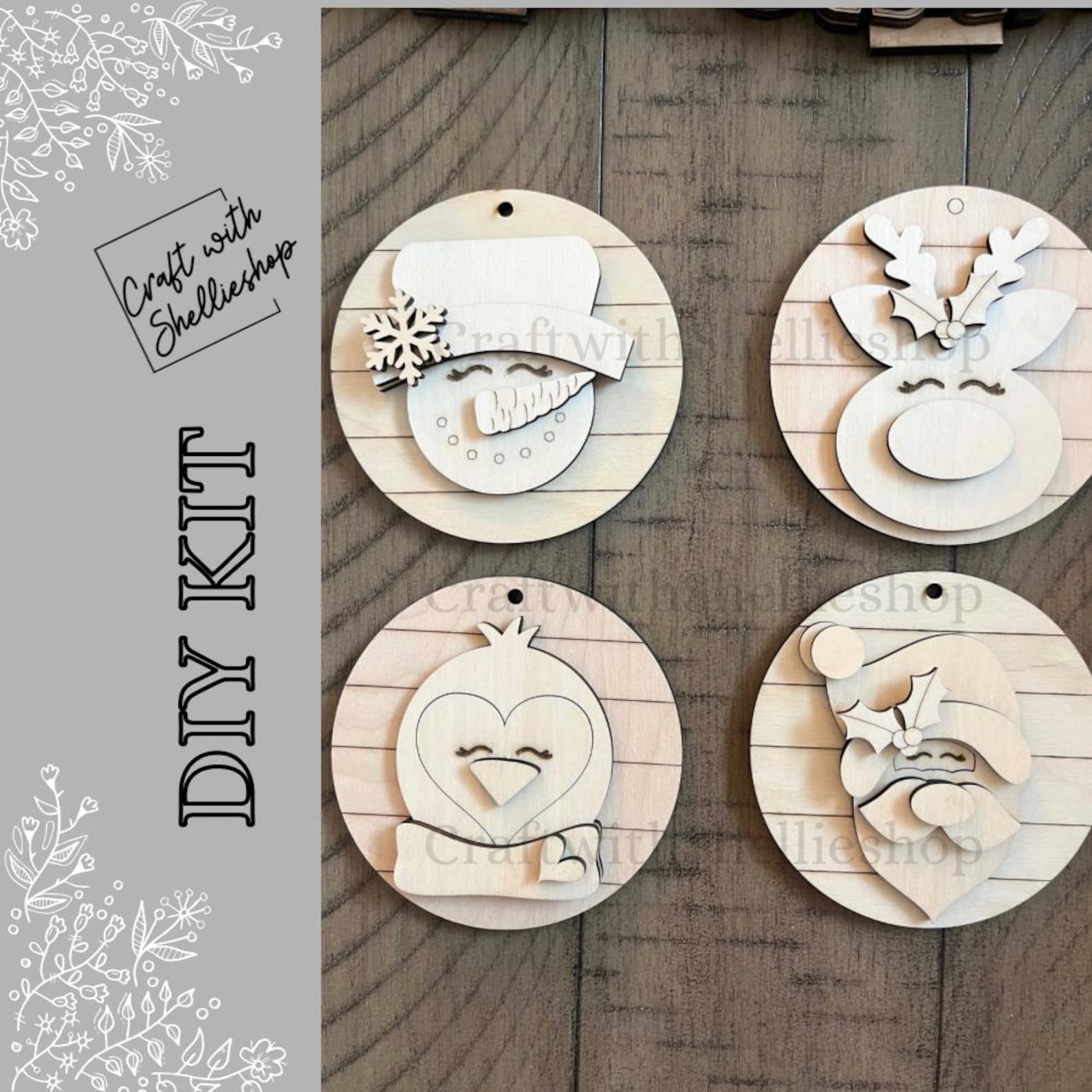Set of 4 Ornaments DIY Kit #168 - Etsy