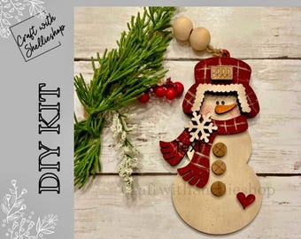 Snowman with Cap Ornament DIY Kit #187