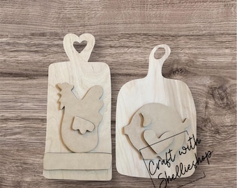 Cutting Board Pig and Chicken DIY