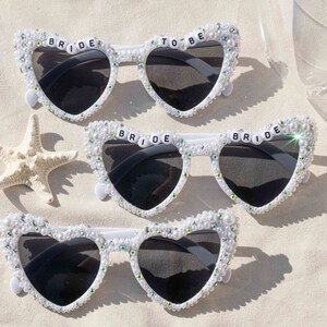 personalized Bride To Be Sunglasses,Bride Sunglasses,pearl sunglasses bride,Bride Heart Sunglasses,Bridal Shower,Bachelorette Sunglasses image 4