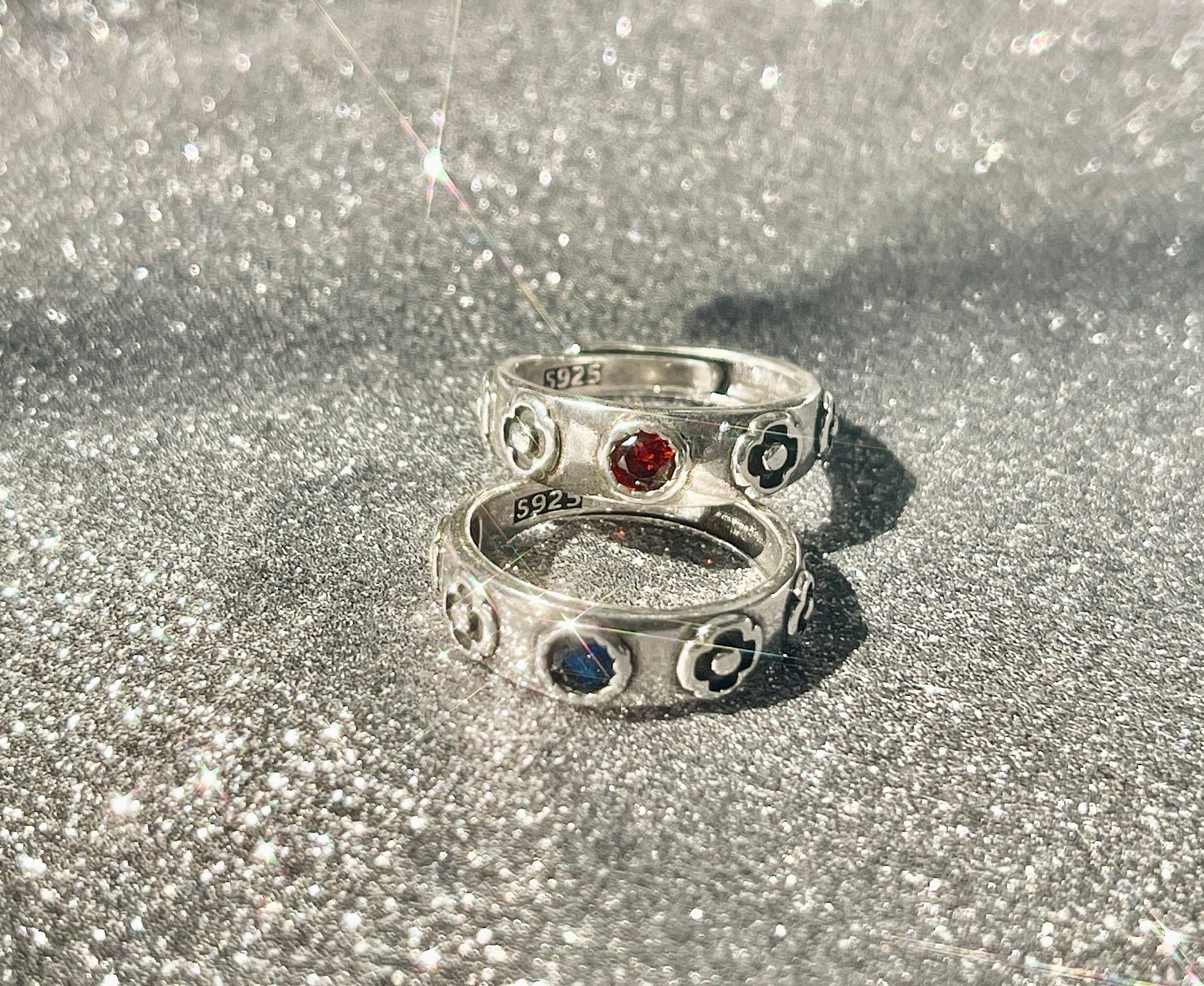 Howls Moving Castle Ring, Sterling Silver Garnet Wedding Ring, Flower Engagement Ring, Unique Promise Ring, Anime Jewelry