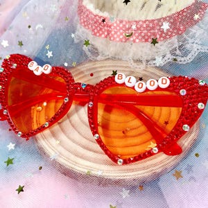 Sunglasses,custom concert heart sunglasses with crystal,Personalize Sunglasses for the Concerts Wedding Birthday Bridesmaids Party Glasses