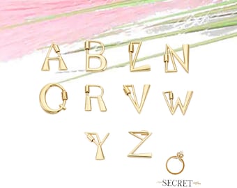 14K Gold Alphabet Letter Carabiner Lock Screw Carabiner Letter Custom Letter Carabiner Screw Lock Letter Lock Pendant Unique Carabiner Lock