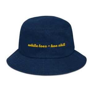 White Toes Denim Bucket Hat