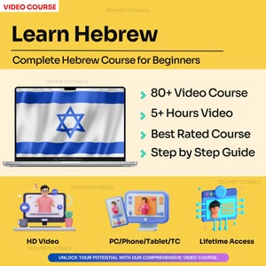 Naucz się języka hebrajskiego dla początkujących [ponad 80 lekcji samouczka wideo] | Kurs nauki języka