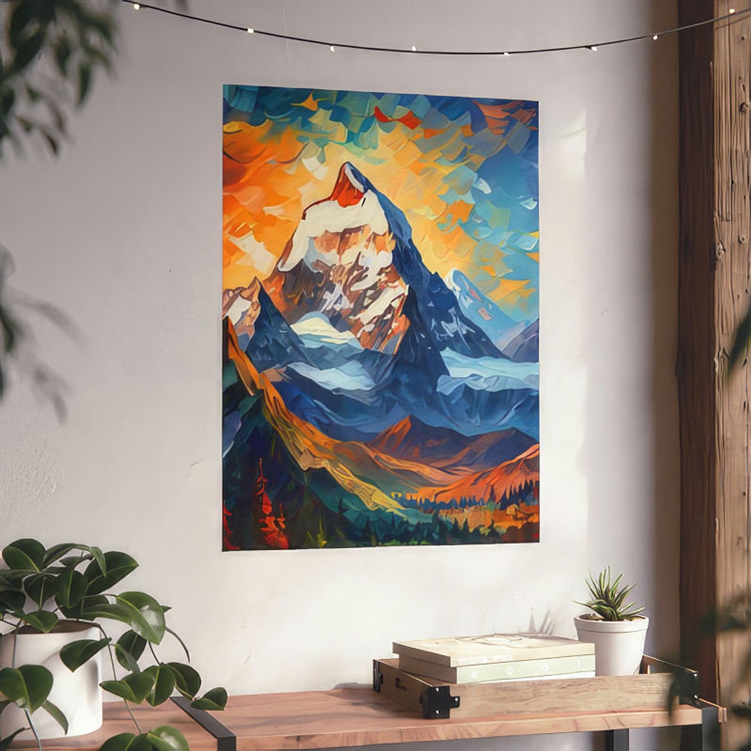 Mountain Landscape Wall Artwork, View Canvas Poster, Wall Art, Gifts