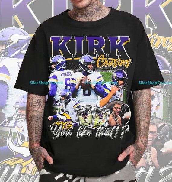 SilasShopCustom Vintage 90s Graphic Style Kirk Cousins T-Shirt, Kirk Cousins Tee, Retro Kirk Cousins Oversized T-Shirt, Football T-Shirt, Sport T-Shirt