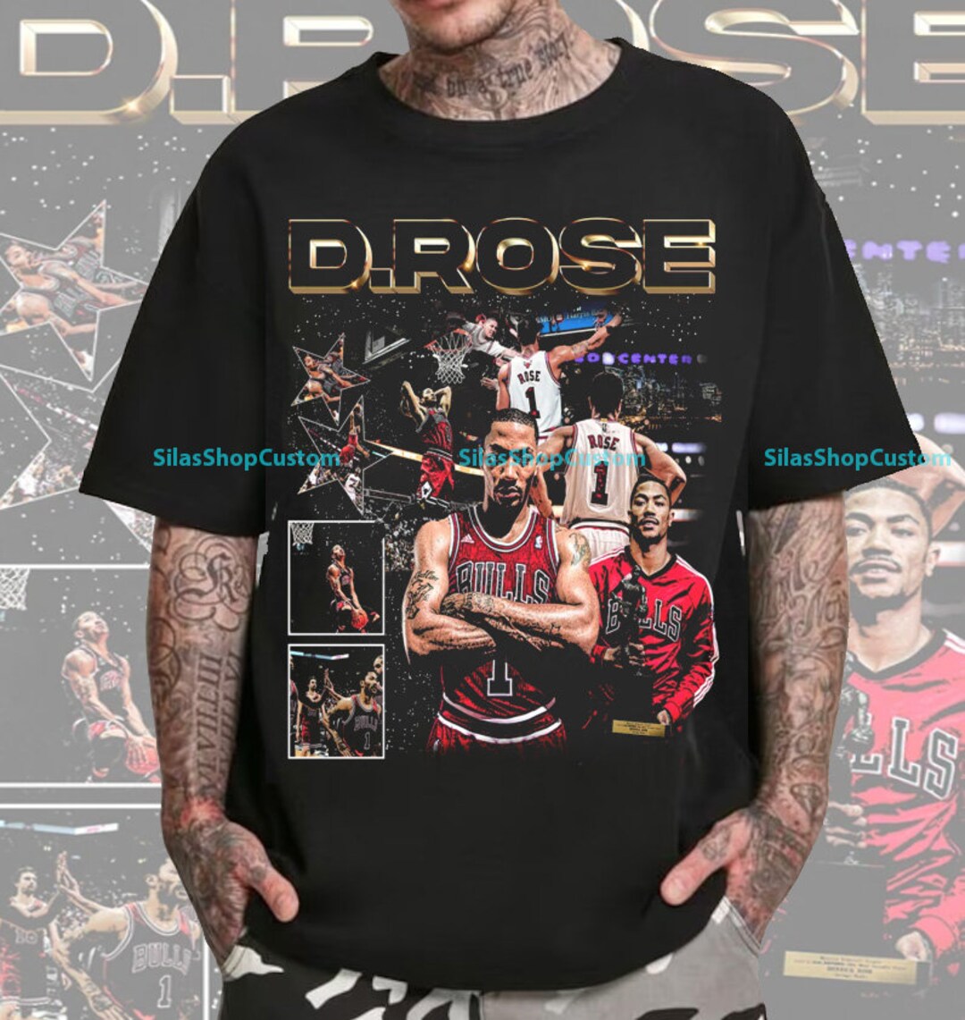 Vintage 90s Basketball Bootleg Style Tshirt, Derrick Rose Graphic Tee