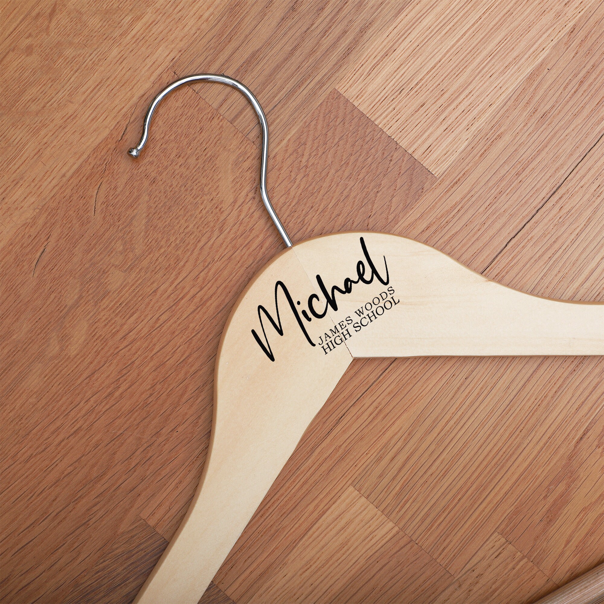 Custom Clothes Hanger, Personalized Wedding Gift, Engraved Hard Wood