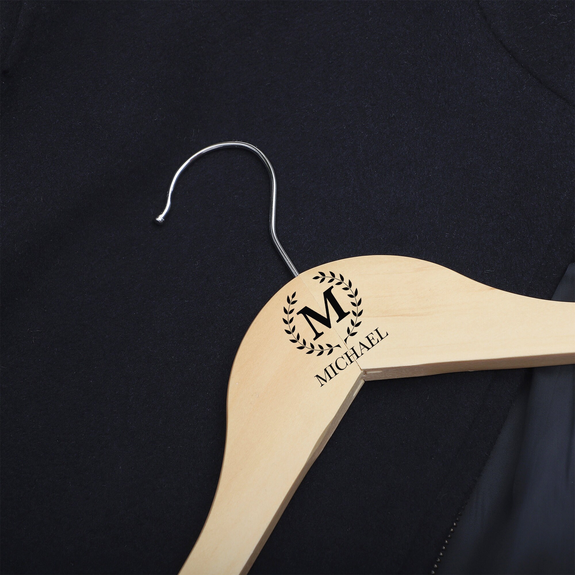 Custom Clothes Hanger, Personalized Wedding Gift, Engraved Hard Wood