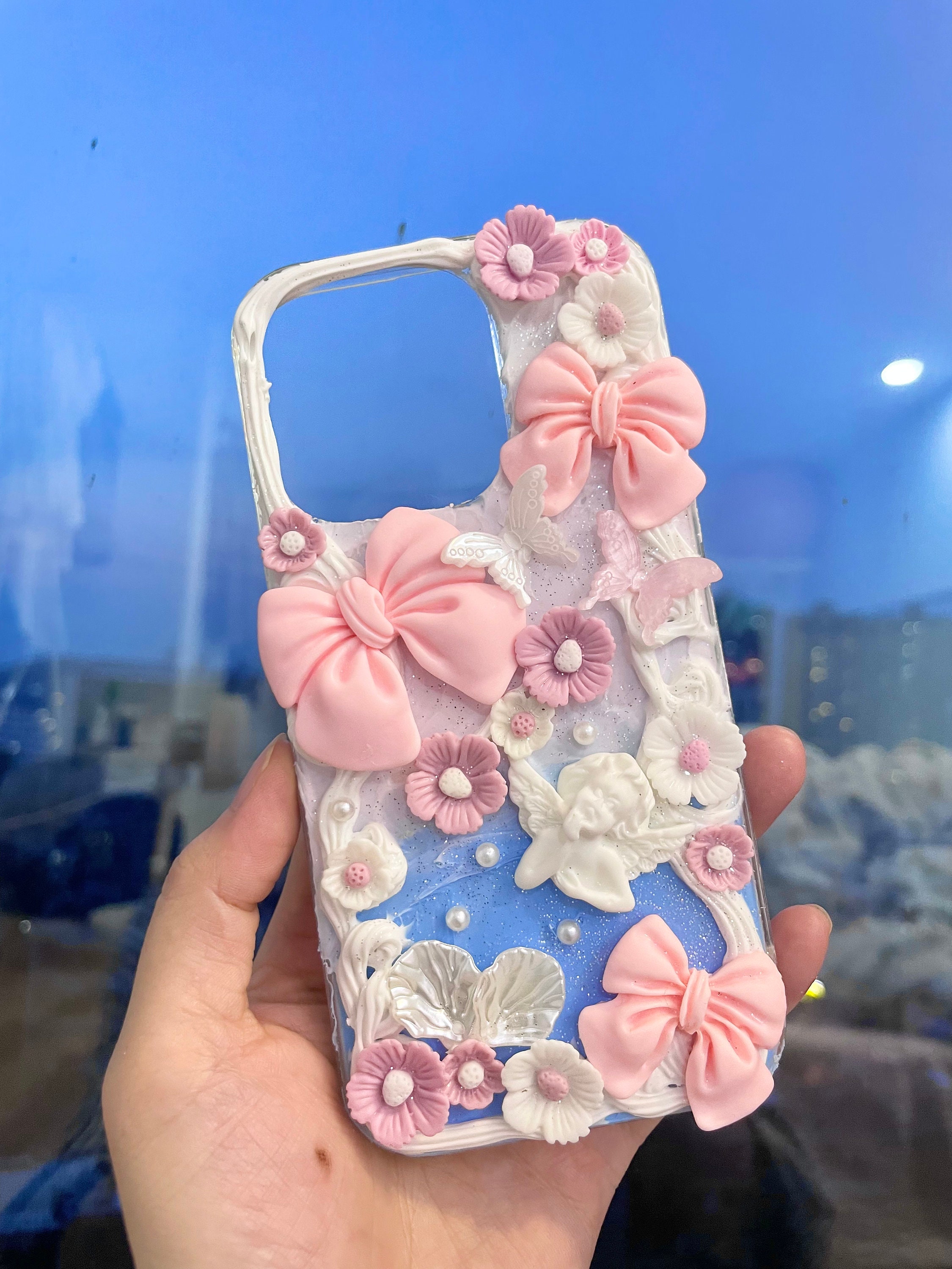 DIY Decoden Phone Case Kit With Beaded Chain, DIY Cream Glue Kit for  Beginners , Kawaii Phone Case, Iphone, Charms, Unique Gift 