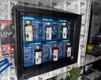 RESIDENT EVIL: Réplica de utilería - Caja de sombras con viales de VIRUS