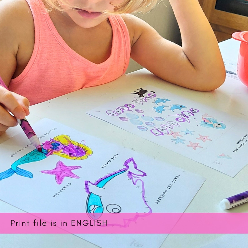 Mermaid Activity Sheets for Kids, Preschool Activities, Preschool