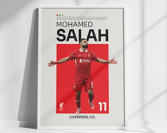 Mohamed Salah Spieler vom Fußball: Fußball Kunstdruck (Digitaler Download)