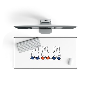 Miffy Friends Desk Mats | Miffy Mouse Desk Mat, Non-Slip Desk Mat, Miffy Mouse Pad, Computer Desk Mat