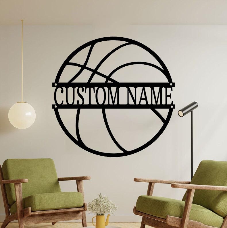Custom Basketball Metal Wall Art LED Light Personalized Etsy