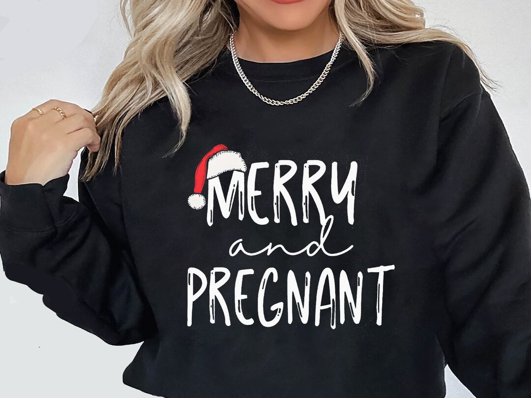 7a77merry and Pregnant Shirt, Pregnancy Announcement Shirt, Christmas Christmas Pregnant Shirt