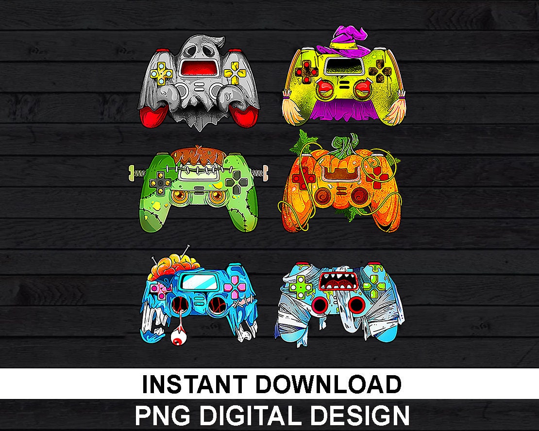 Gaming Controllers Halloween Png Zombie Gaming Controllers Etsy