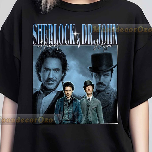 Limited Sherlock Holmes and Dr. John Watson Vintage Clothing, Unisex T-shirt, Tees, SweatShirt, Hoodie, Gift for Women, Man, Movie Fans