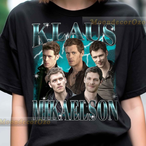 T-shirt Klaus Mikaelson vintage limitata, felpa con cappuccio Klaus Mikaelson, felpa Klaus Mikaelson, maglietta bootleg stile rock Klaus Mikaelson