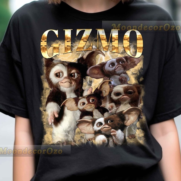 Limited Vintage Gizmo Tshirt, Gizmo Hoodie, Gizmo Sweatshirt, Gizmo Rock Style Bootleg Tee
