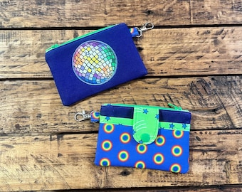 Phish Regenbogen Donut Disco Ball Schlüsselbund Mini Geldbörse