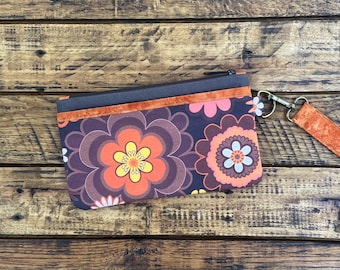 Retro Floral Armband Geldbörse Clutch Handy Geldbörse