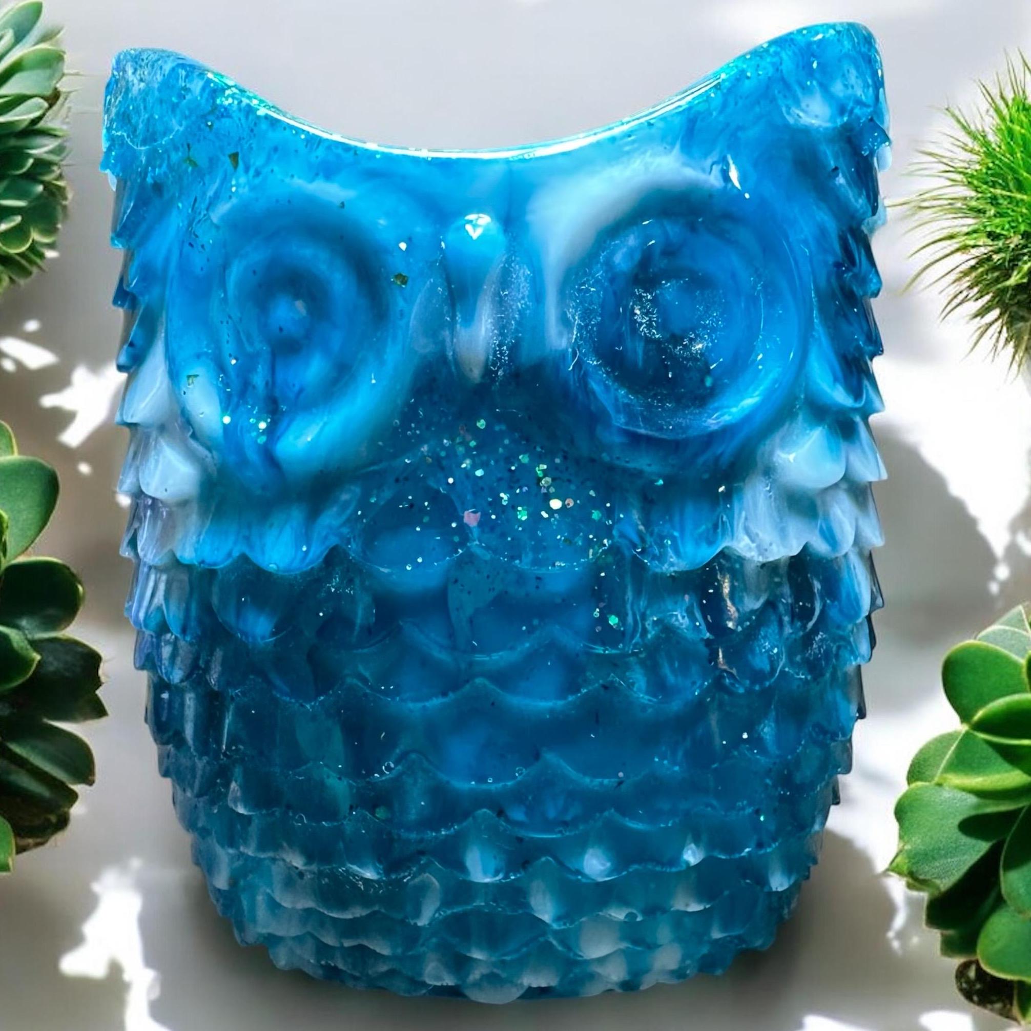 Resin Art Owl Pencil Cup, Owl Cup, Pencil Cup