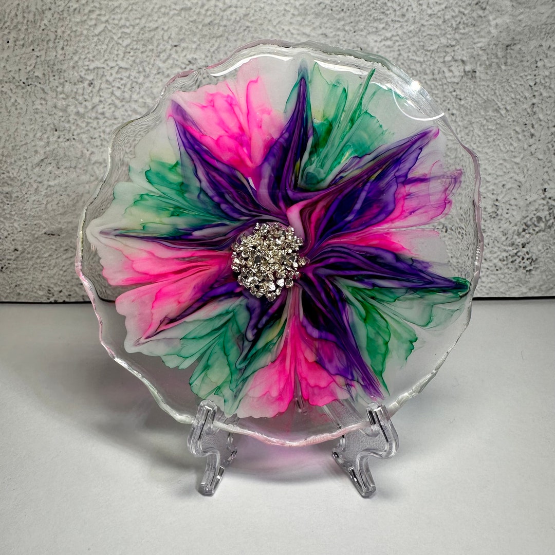 Resin Nail Art Palette, Resin Art Coaster, Medium Geode - Etsy