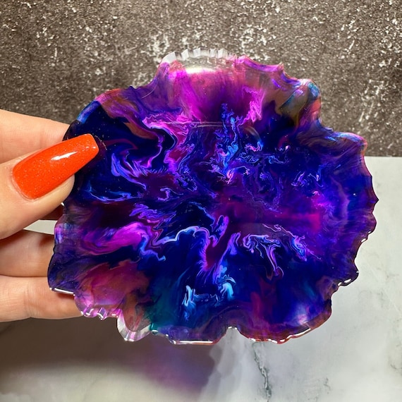 Resin Nail Art Palette, Resin Art Coaster, Nail Art Palette Small Geode 