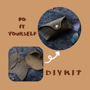 Do It Yourself Leather DIY KIT Sunglass Case Durable Genuine Leather Cover Glasses Case Portable Eyeglass Box Personalized Creative Gift