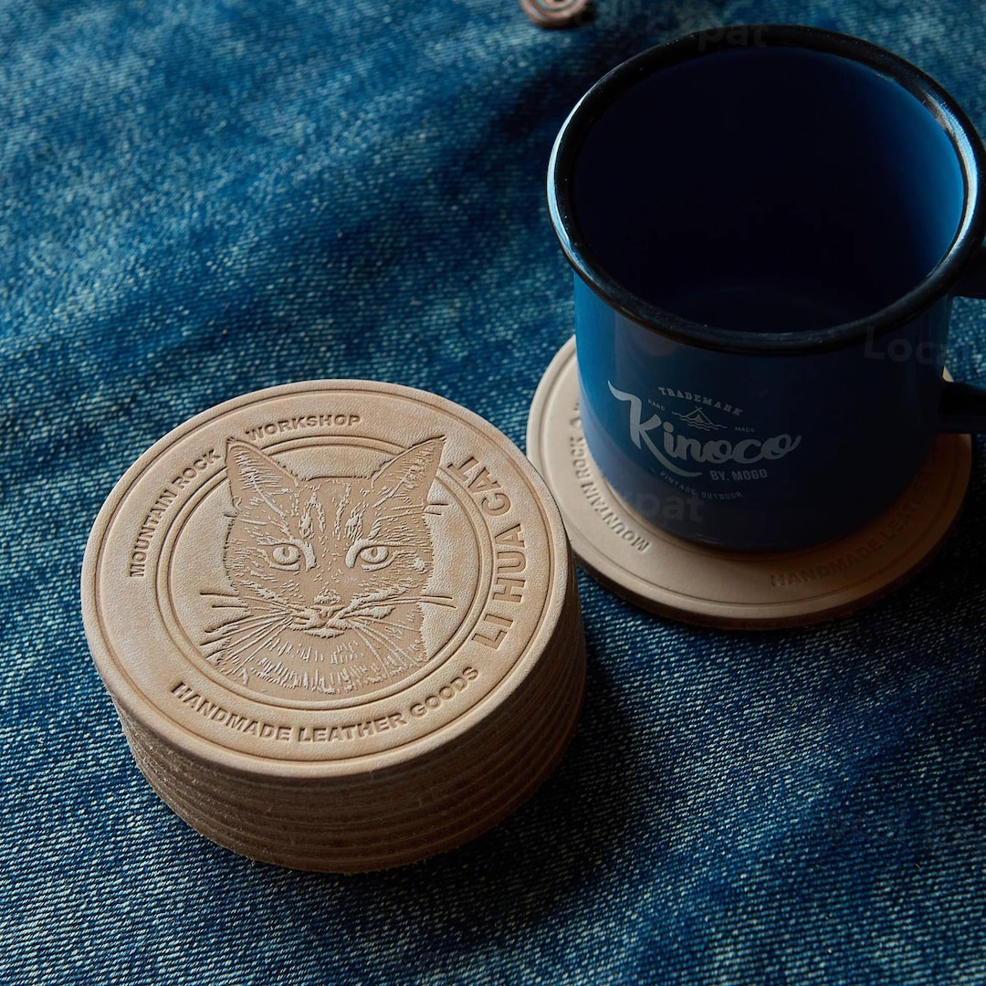 Vintage Leather Coaster Set: Full-grain Coasters for Coffee&bar ...