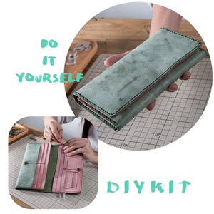 Kit de bricolaje de cuero para pasaporte, monedero diario, tarjetero, estuche protector, funda de cuero genuino duradera, estuche portátil, grabado personalizado